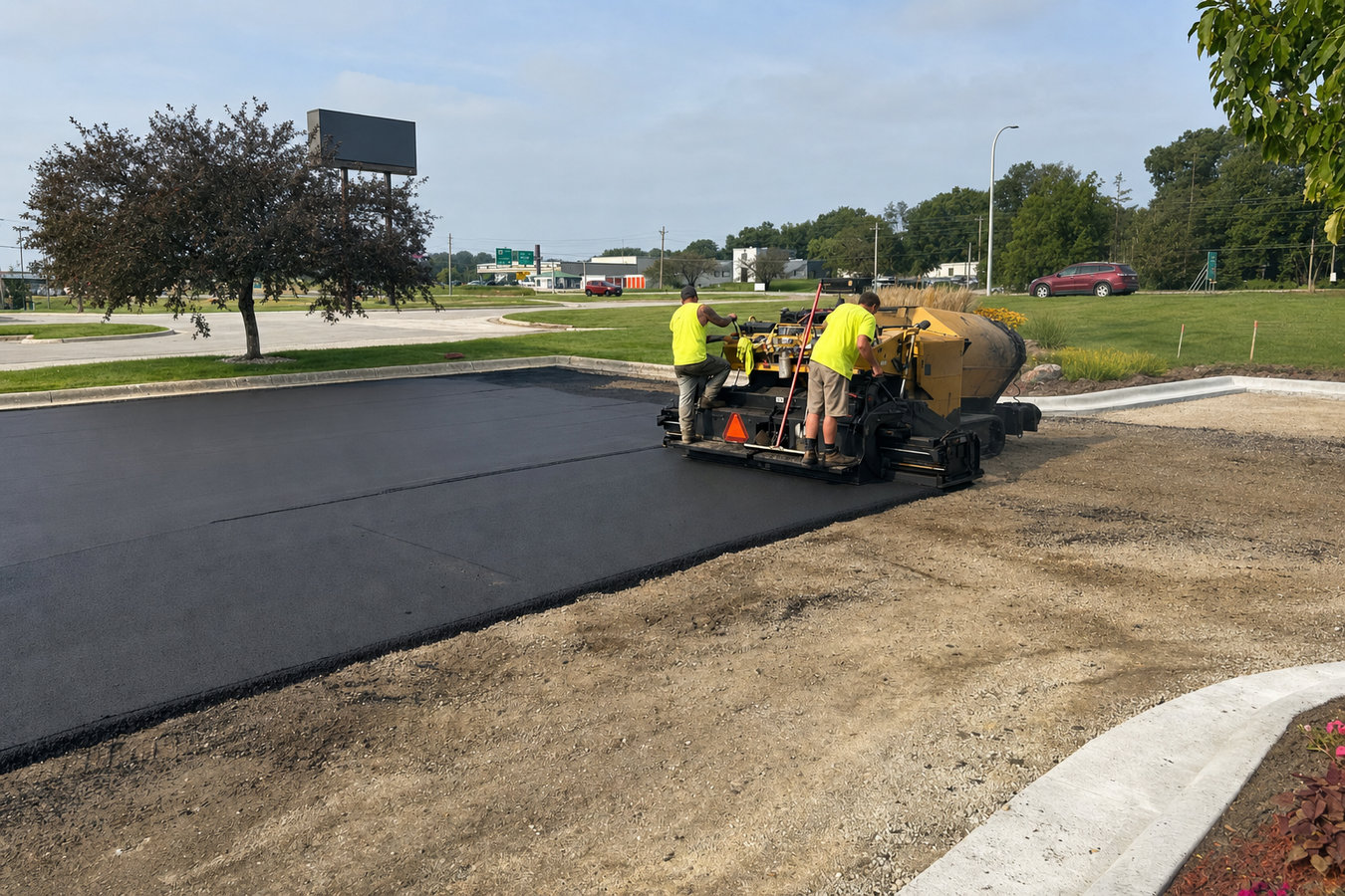 Parking lot paving